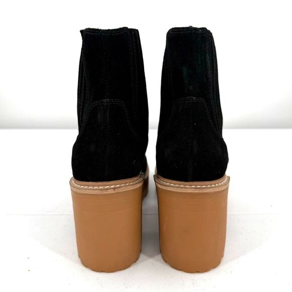 NEW Jeffrey Campbell Tuckee Lug Sole Heeled Ankle Boots, Black Suede Honey - Picture 3 of 11